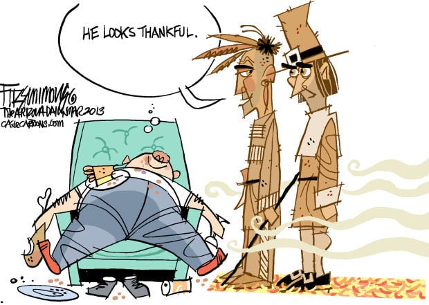 Daily Fitz Cartoon: Giving thanks